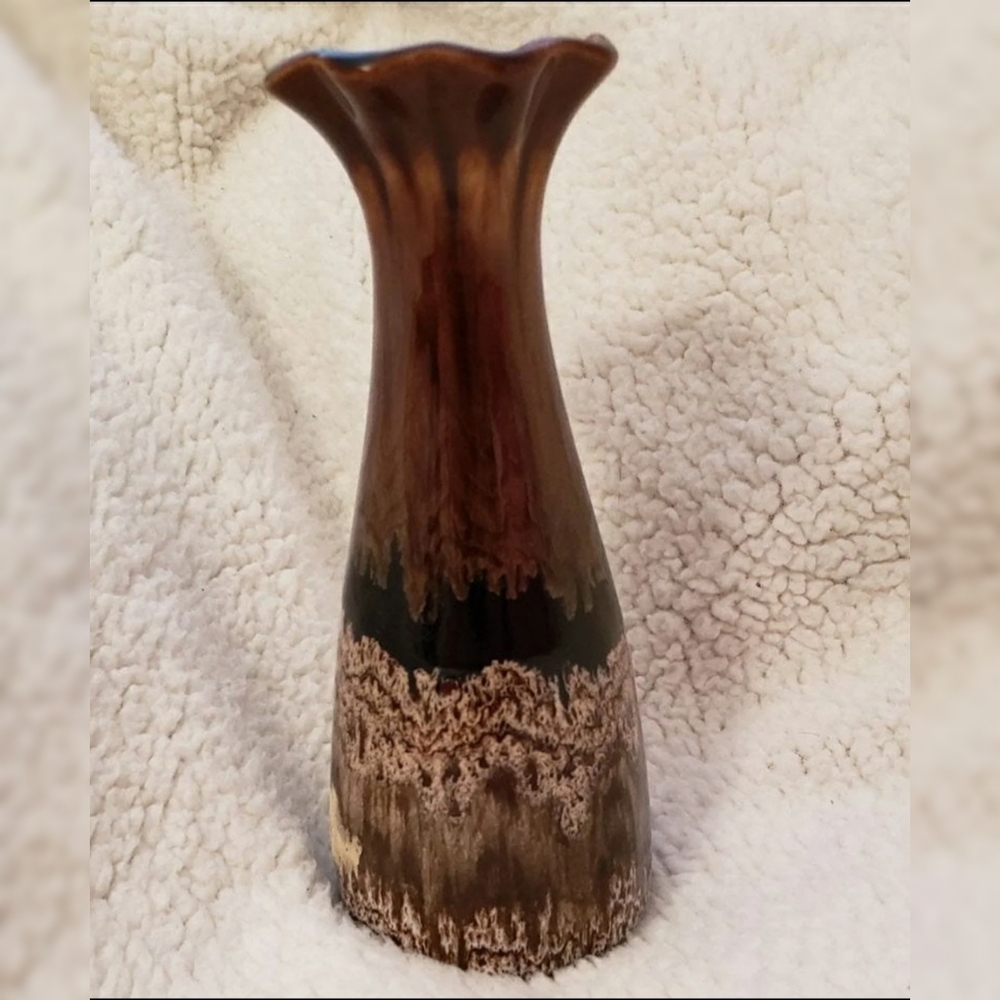 ROYAL HAEGER Vtg DRIP GLAZE Pottery Flower VASE BR
